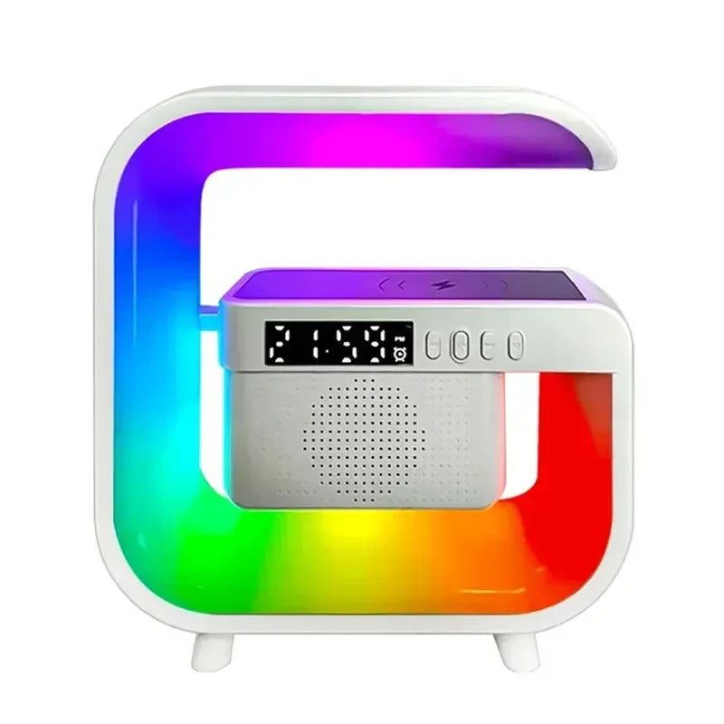 RGB Wireless Charging Bluetooth Futuristic Night Lamp Speaker - Image 1