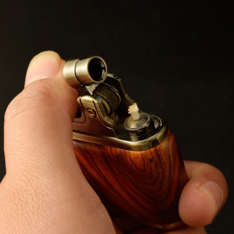 Wooden Vintage Spark Kerosene Lighter - Image 3