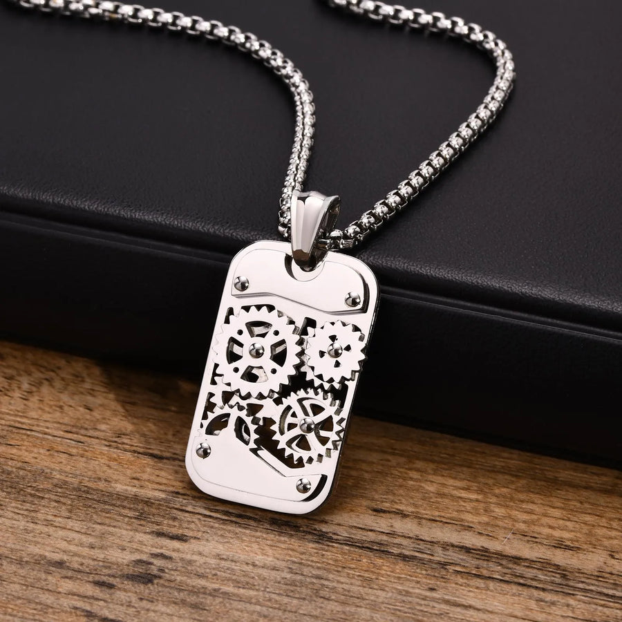 Mechanical Gear Spinner Bold Necklace - Image 0