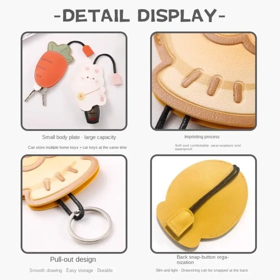 Cartoon Leather Universal Pull-Out Key Case - Image 4