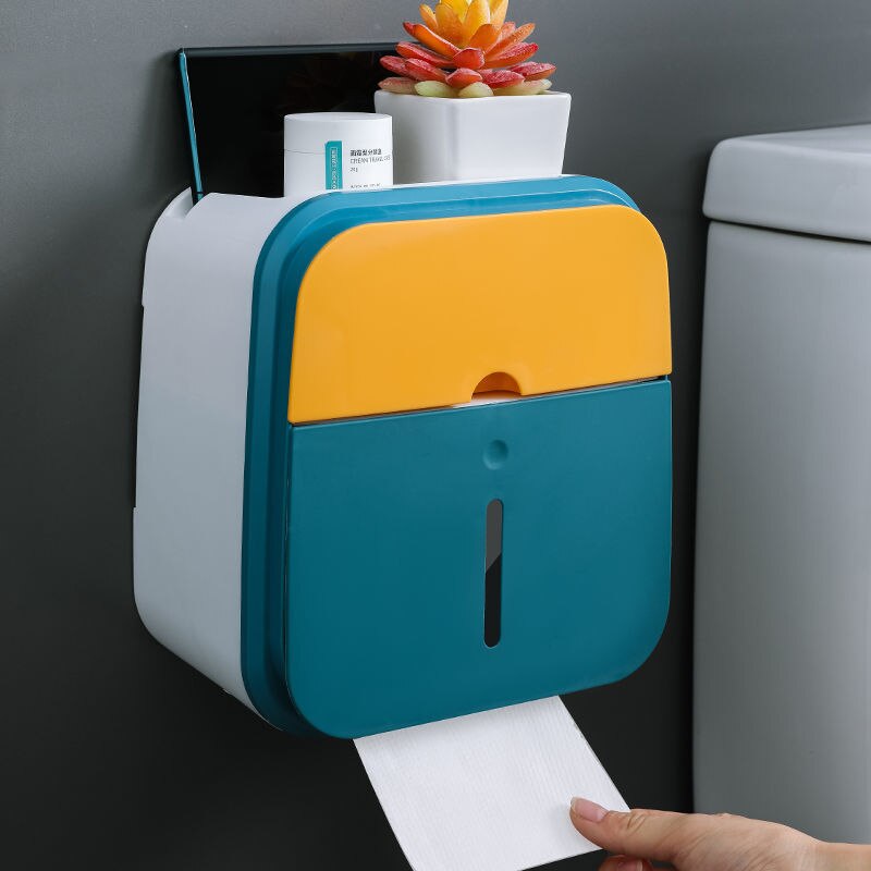 Wall-Mounted Bathroom Organizer Tissue Box Holder - Image 12