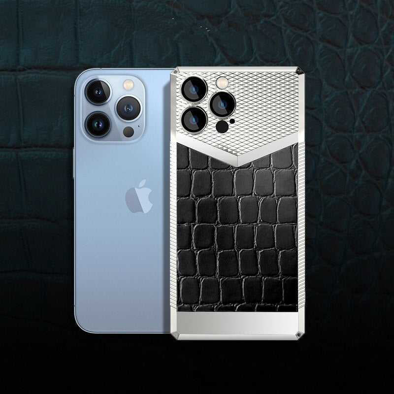 Crocodile Pattern Shock Absorbent Leather iPhone Case - Image 13