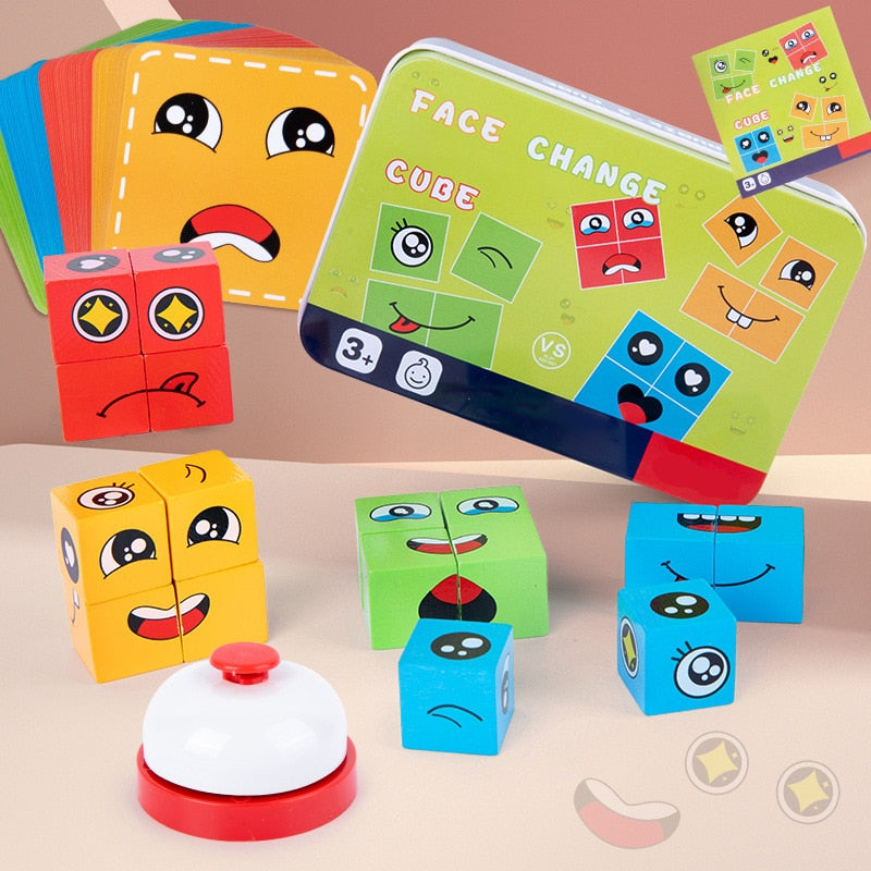 Expressive Face Montessori Cube Game - Image 1