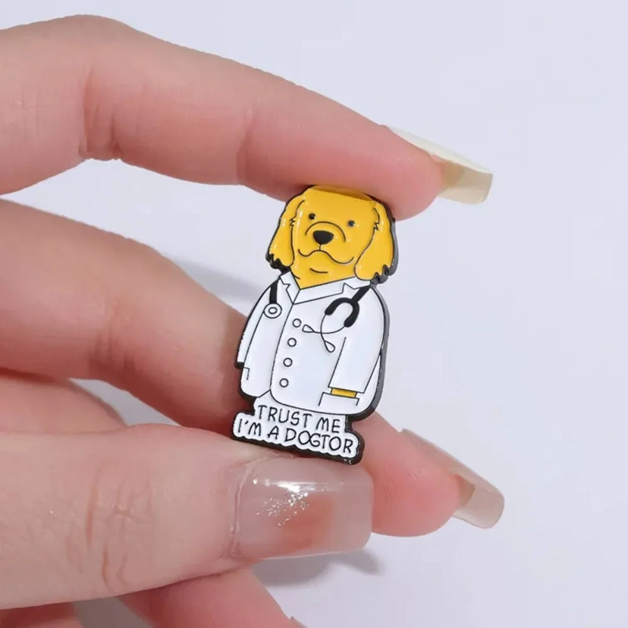 Trust Me Dogtor & Ducktor Label Pin
