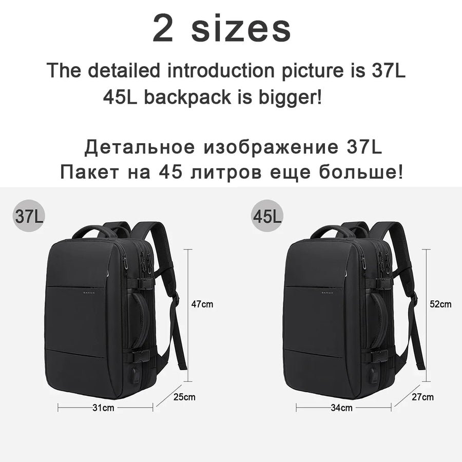 Modern Style Expandable Smart Large Waterproof Travel Backpack - Image 3