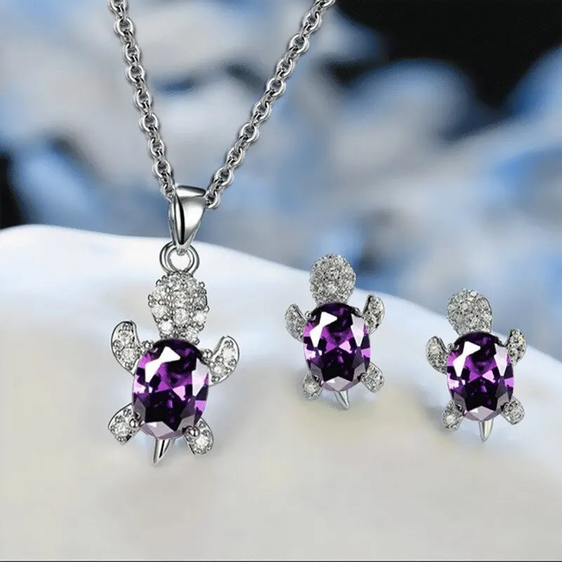 Ocean Turtle Lucky Necklace Earring Set - Image 0