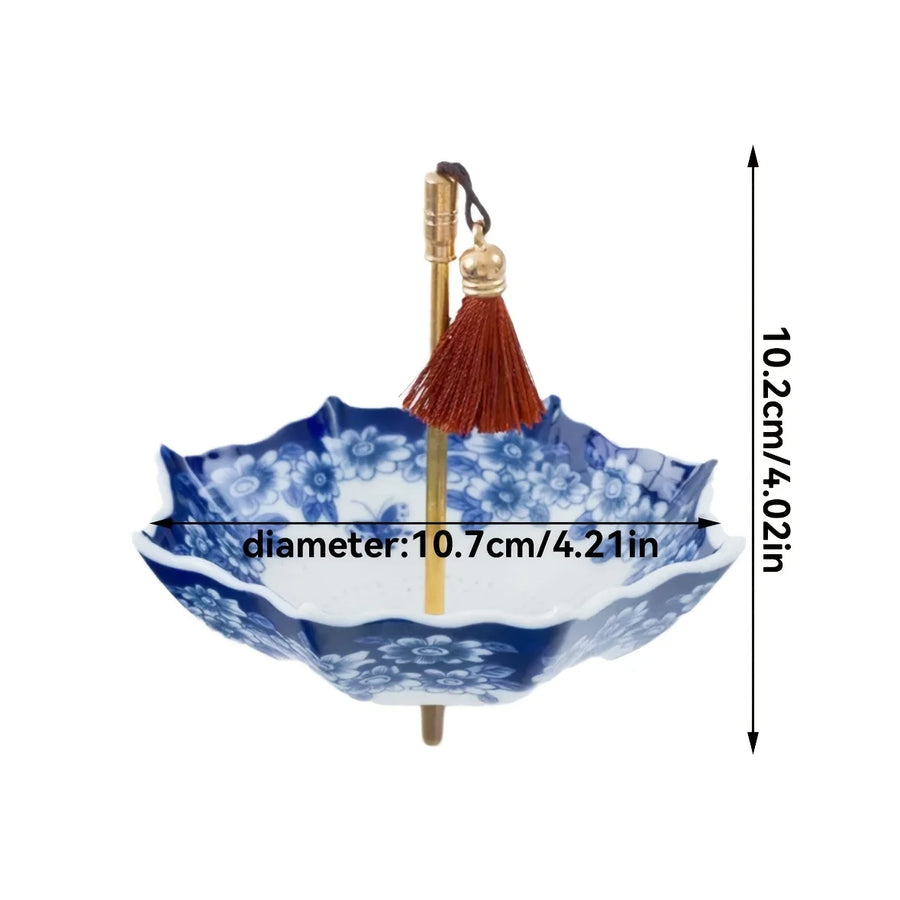 Traditional Floral Ceramic Umbrella Tea Strainer - Image 11