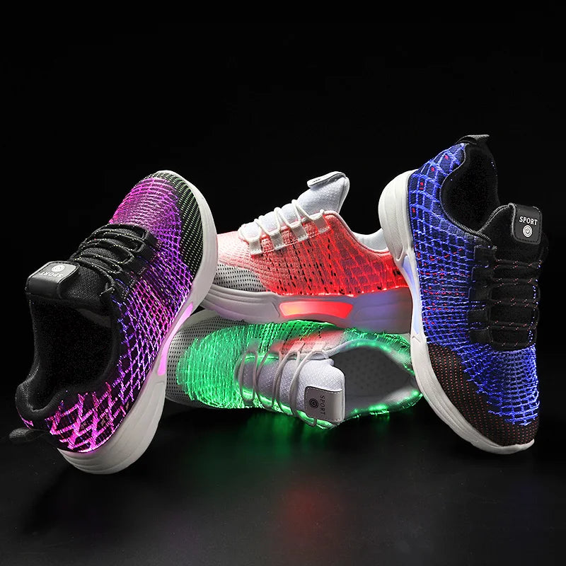 Luminous Comfortable Rechargeable Fiber Optic Sneakers - Image 4