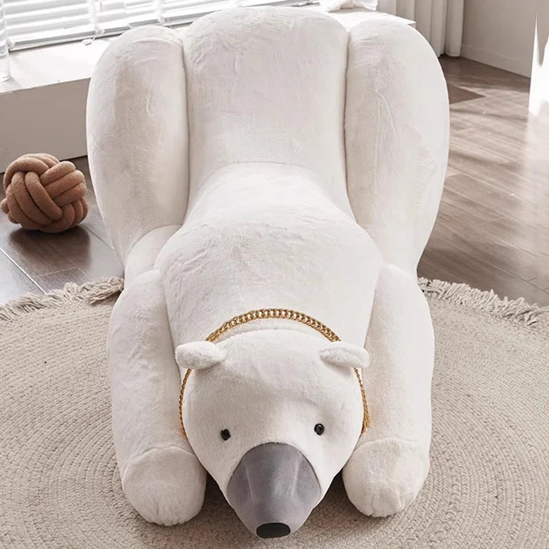 Giant Polar Bear Plush Lounge Chair - Image 3