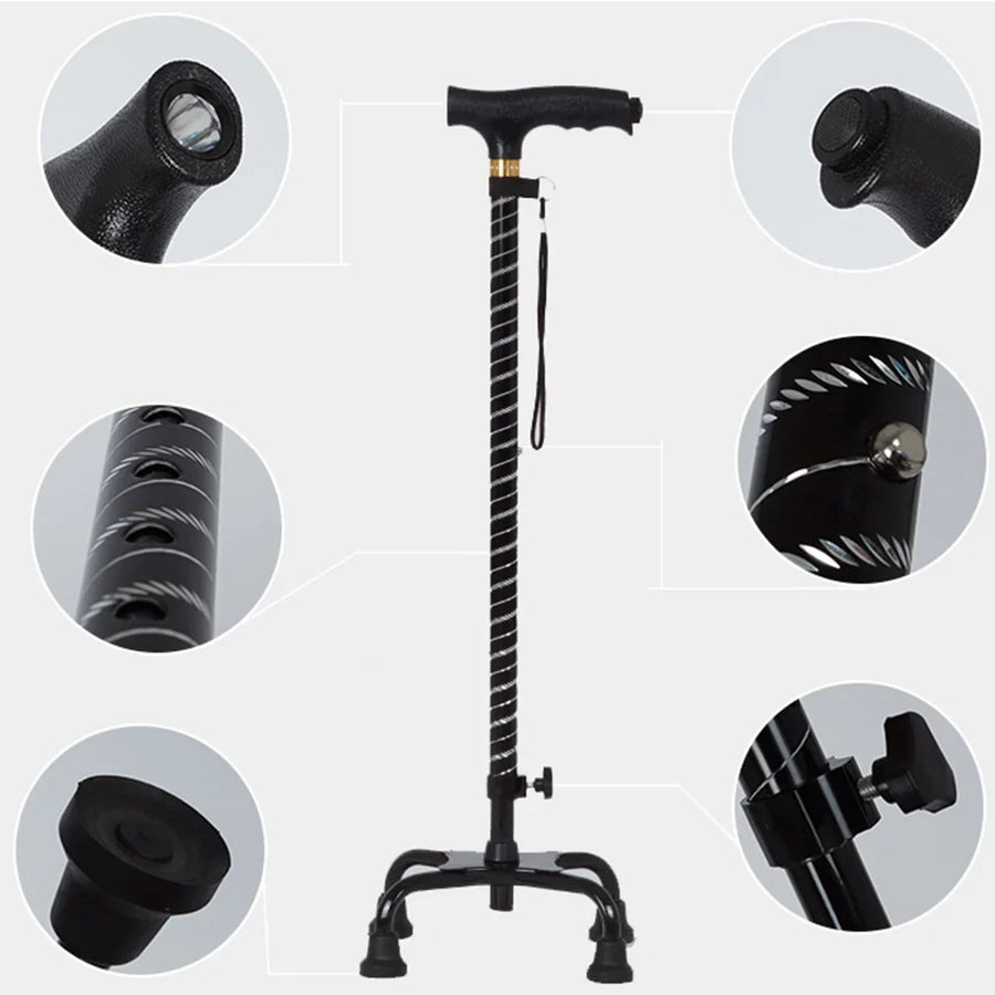 Four-Legged Anti-Slip Walking Stick - Image 1