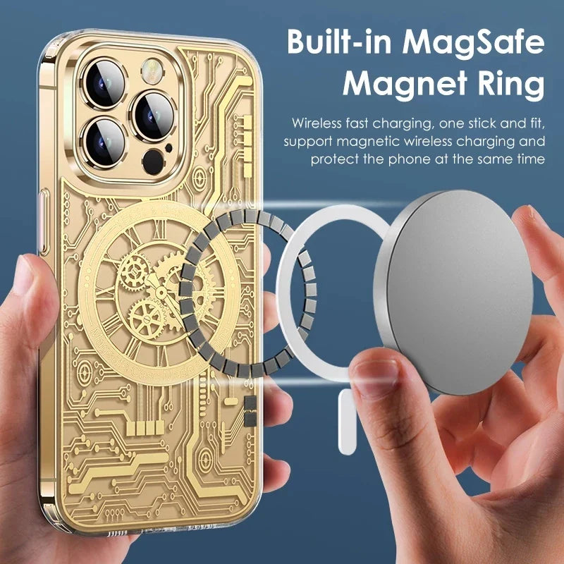 Futuristic Design Heavy-Duty Magsafe Clear iPhone Case - Image 2