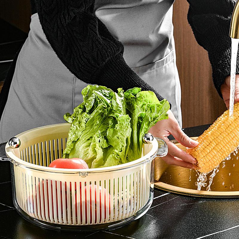 Manual Spin Vegetable Drainer Basket - Image 1