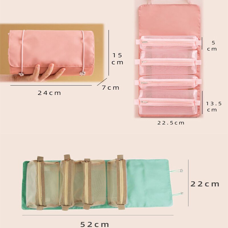 Foldable Detachable Mesh Cosmetic Travel Bag - Image 11