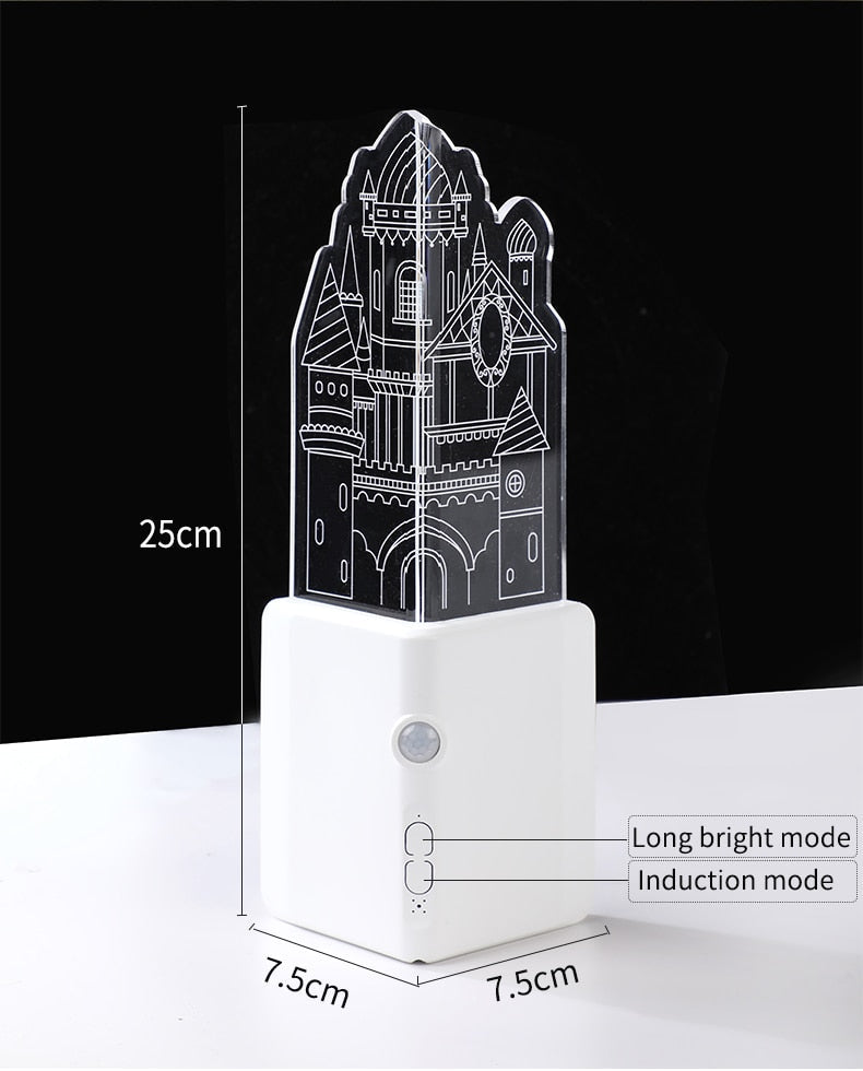 3D LED Rechargeable Wall Night Lamp - Image 2