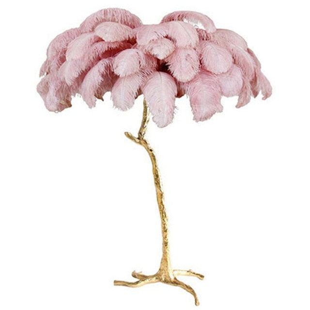 Nordic Glow Luxury Ostrich Feather Chic Floor Lamp - Image 9