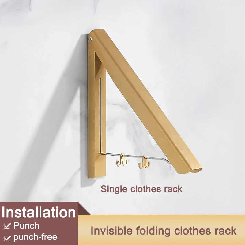 Space Saver Foldable Wall Clothes Aluminum Rack - Image 17