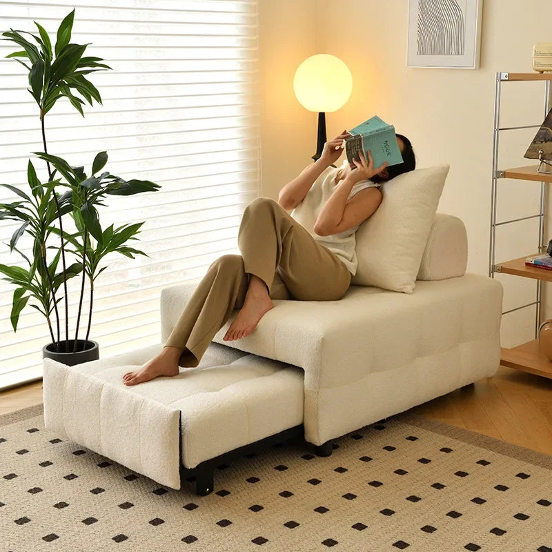 Nordic Elegance Space-Saving Reclining Sofa Bed - Image 4