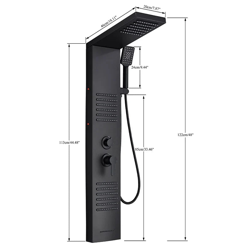 Rainfall Multi-Jet Panel Adjustable Pressure Shower Set - Image 6