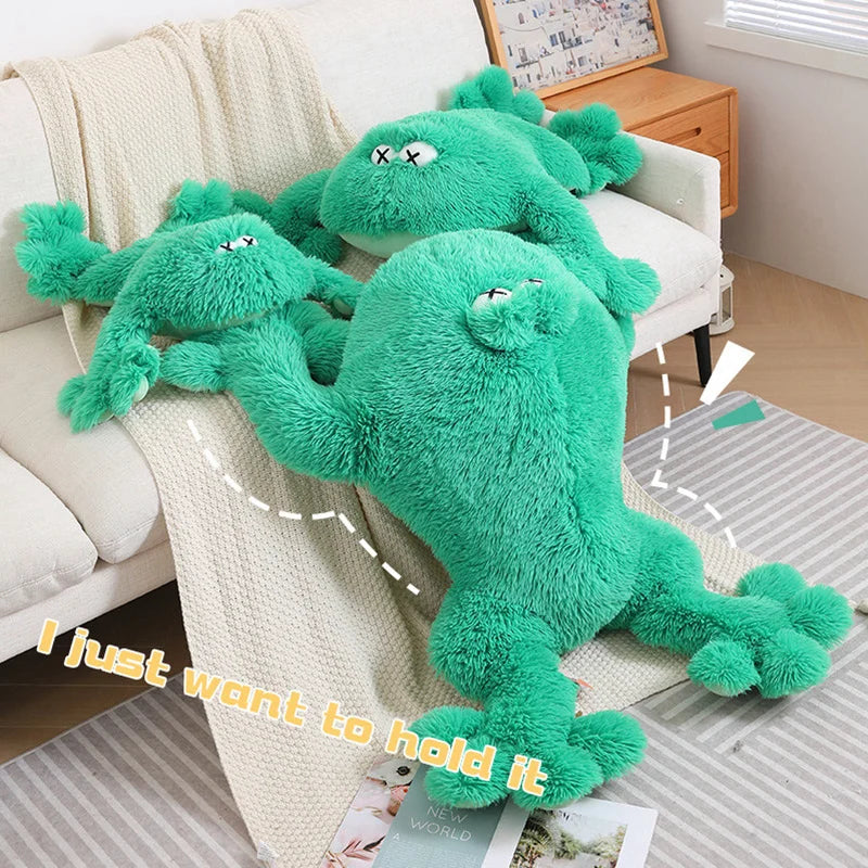Jumbo Huggable Giant Green Frog Plush Toy - Image 4