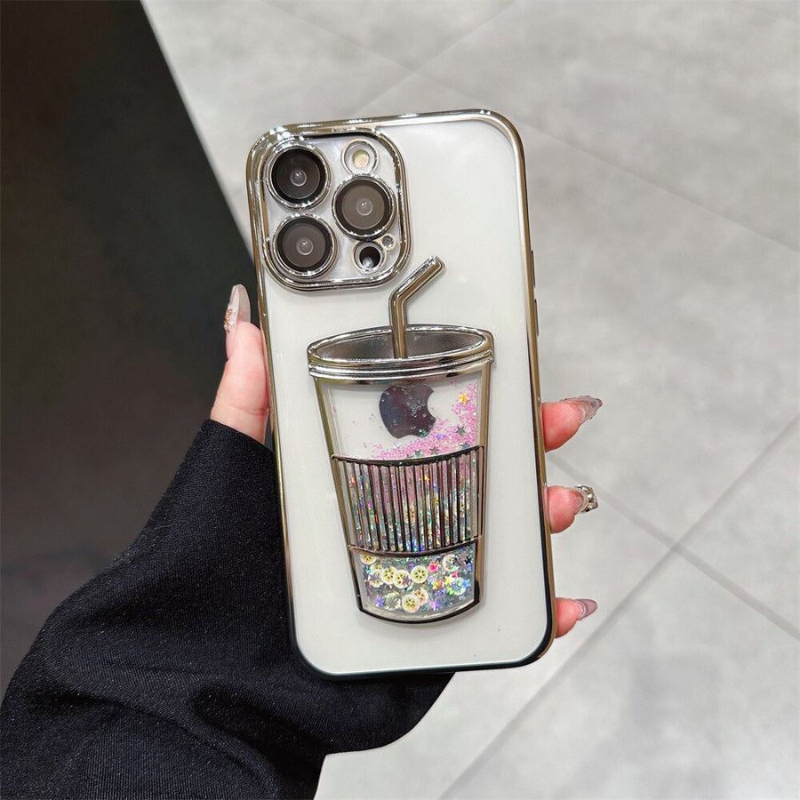 Glitter Star Drink Cup iPhone Case - Image 3