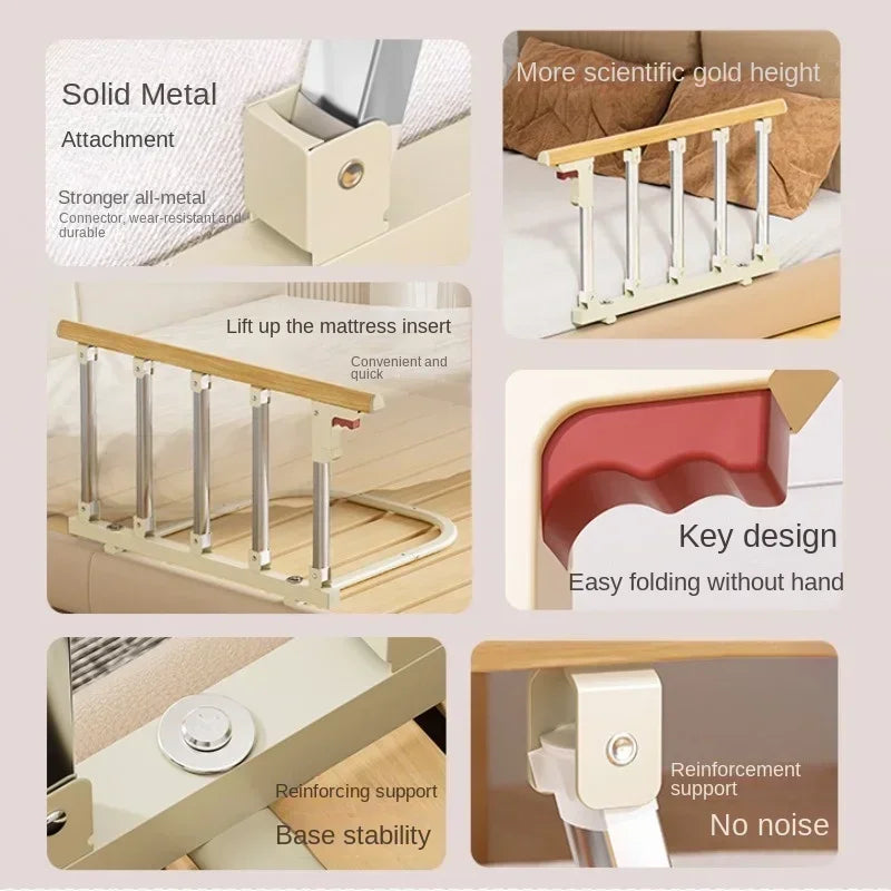 Sleep Guard Elderly Assist Anti-fall Foldable Bed Rail Barrier - Image 2