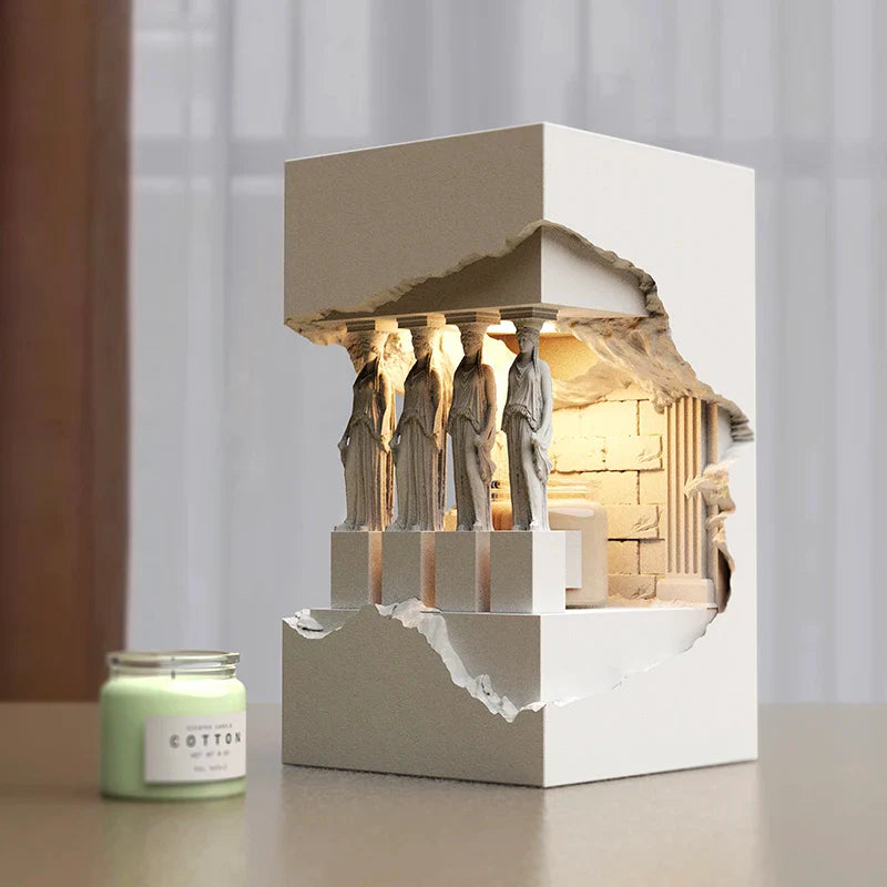 Antique Atmosphere Alpha Gypsum Night Lamp Decor - Image 1