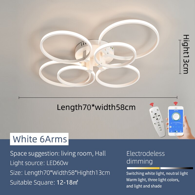 Modern Art Shapes Smart Home LED Chandelier - Image 5
