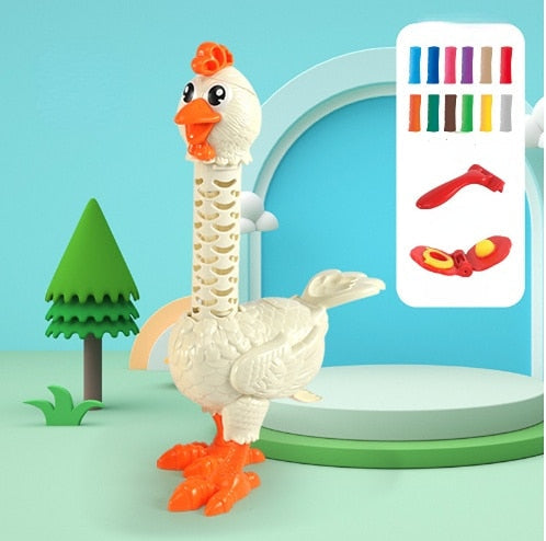Colorful DIY Silly Feathered Chicken Toy - Image 2