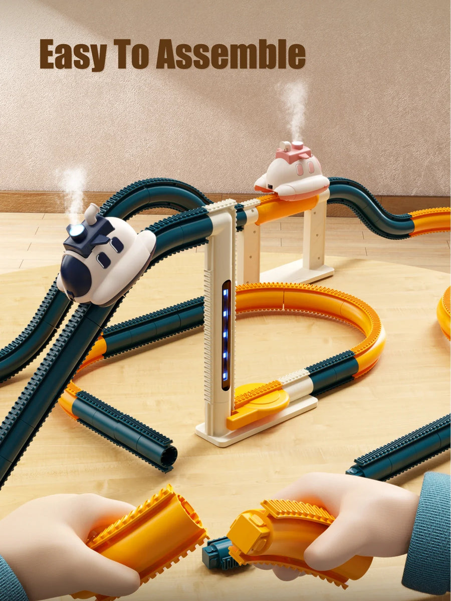 360° Flip Space Craft Interactive Steam Car Track - Image 2