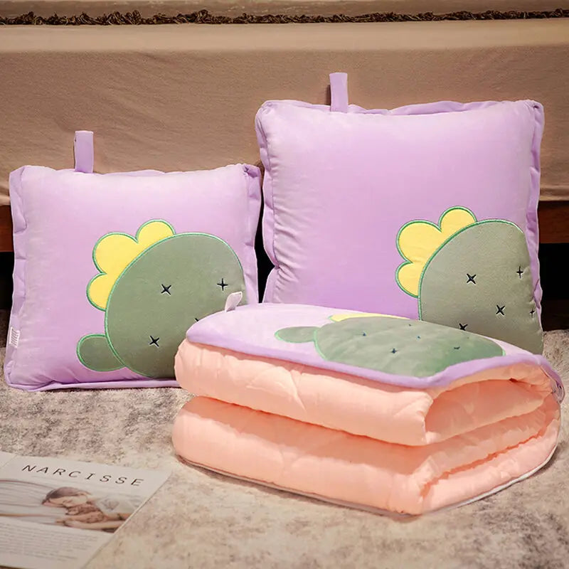 Playful Cartoon Toast Foldable Travel Pillow Blanket - Image 4