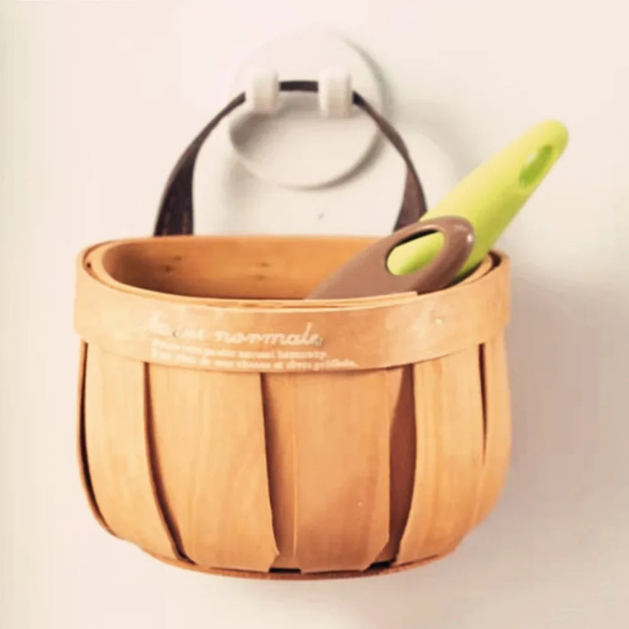 French Market Handcrafted Wooden Basket - Image 4