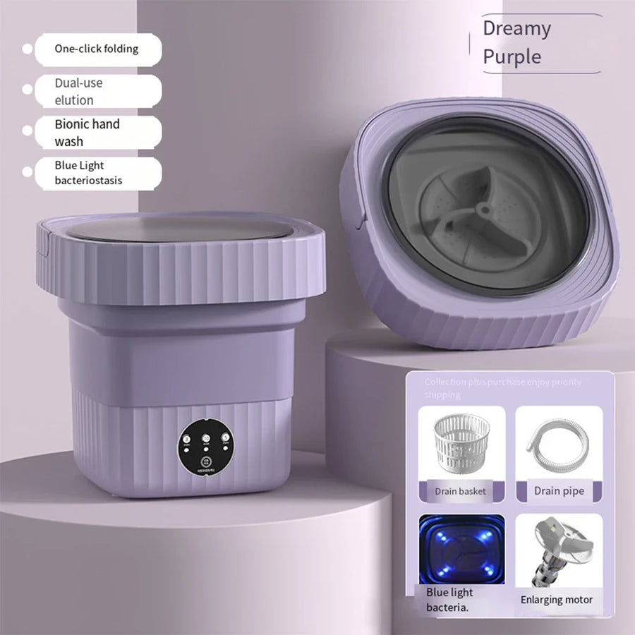 Compact Folding Ultrasonic Travel Laundry Washing Machine - Image 11