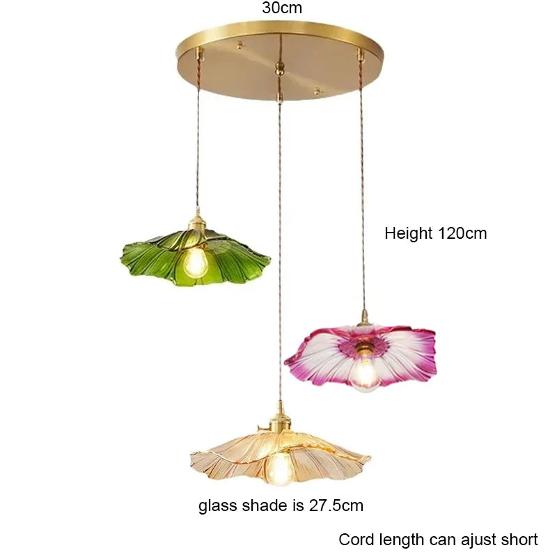Blush Bloom Vintage Glass Pendant Light