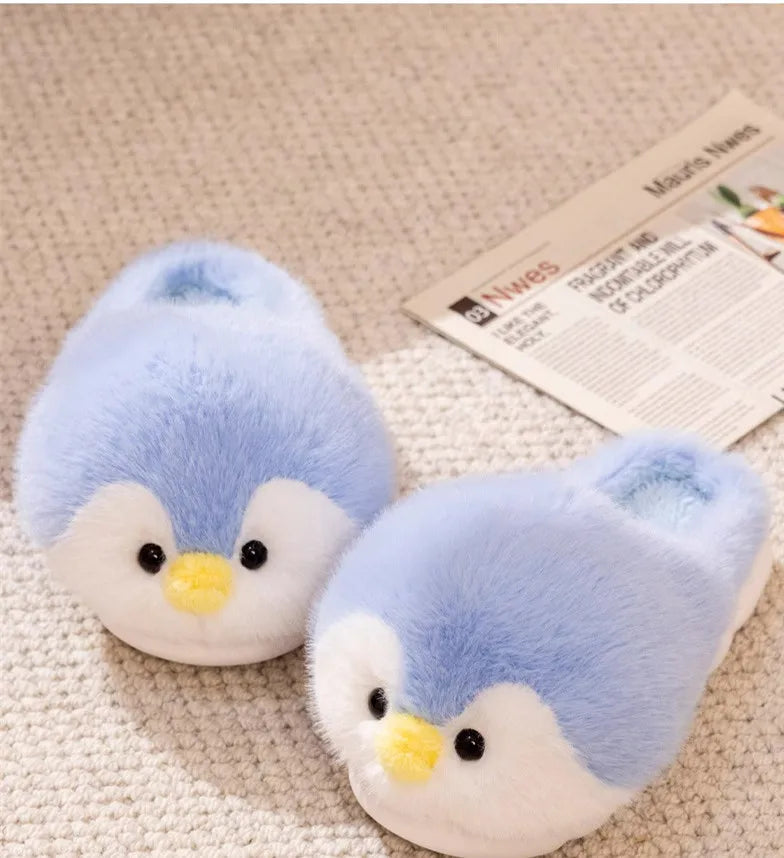 Happy Penguins Plush Comfy Cozy Slippers - Image 8