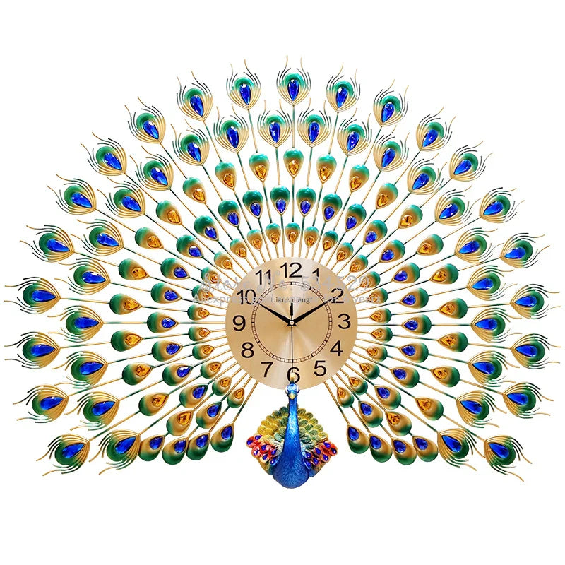 Majestic Peacock Creative Wall Clock - Image 1