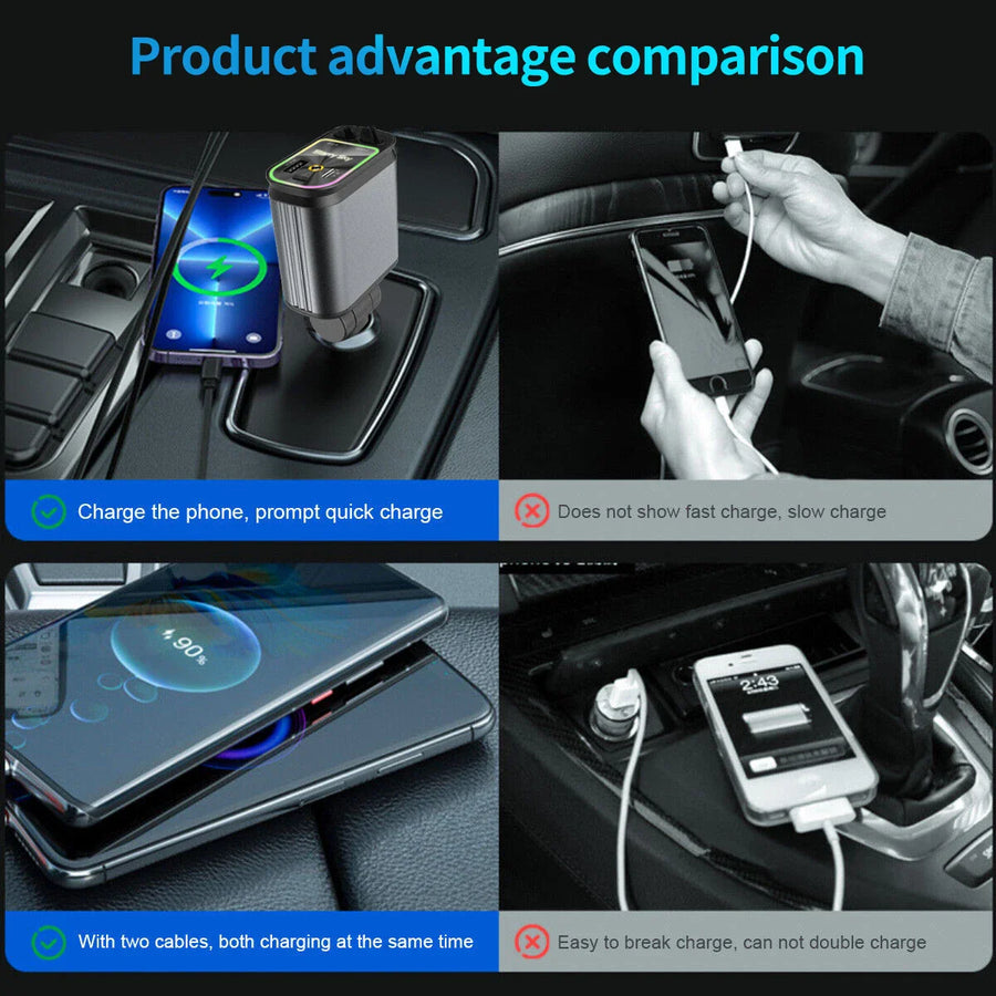Starry Sky Retractable Cable Car Projector Charger - Image 1