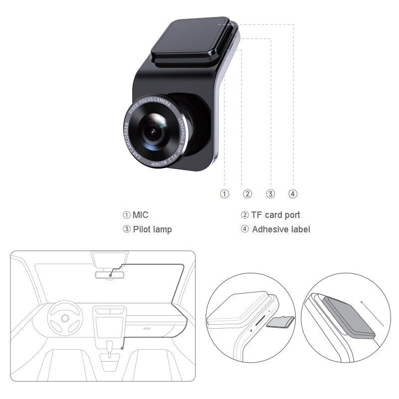 Drive Assist Night Vision Wide Angle Dash Cam - Image 3