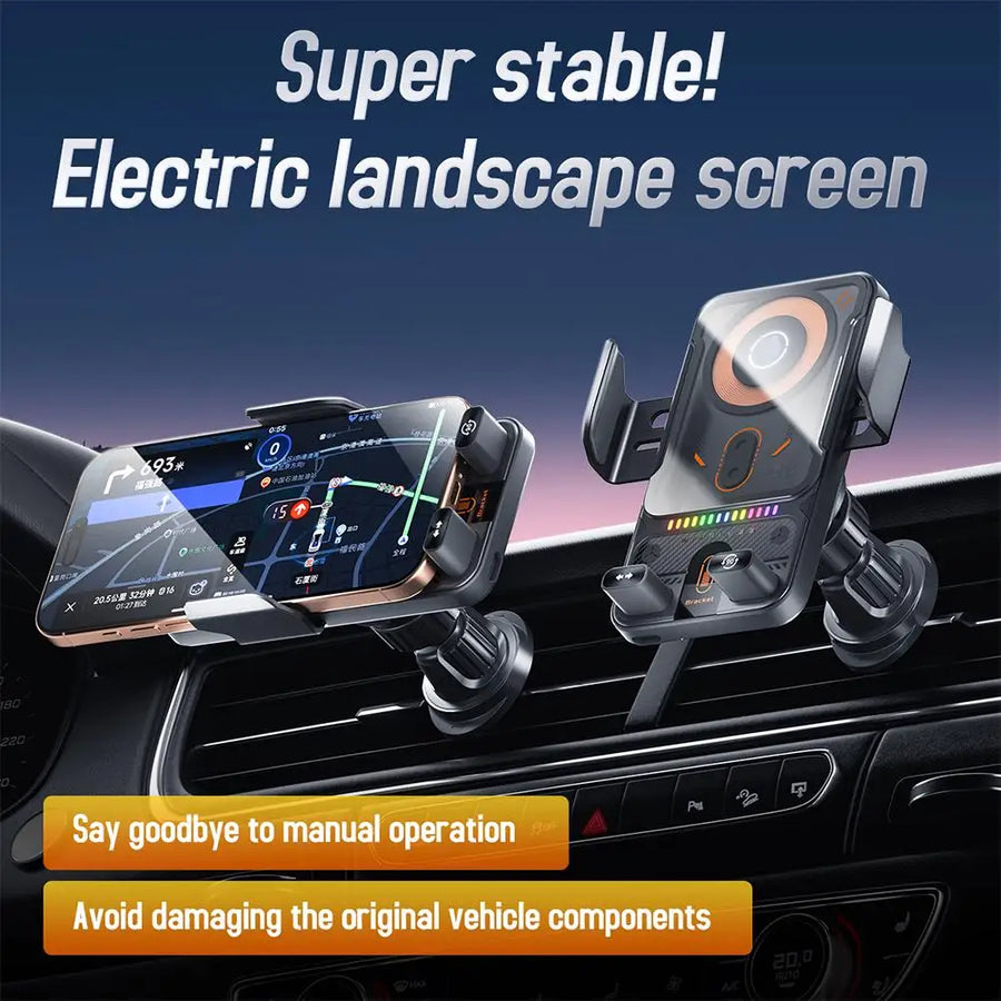 Smart Auto-Clamp Wireless Charger Car Phone Holder - Image 3