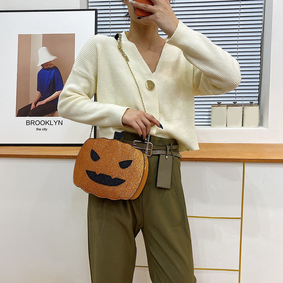 Pumpkin Shape Mini Shoulder Bag - Image 3