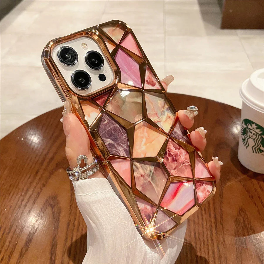 Geometric Colorful Marble iPhone Case - Image 11