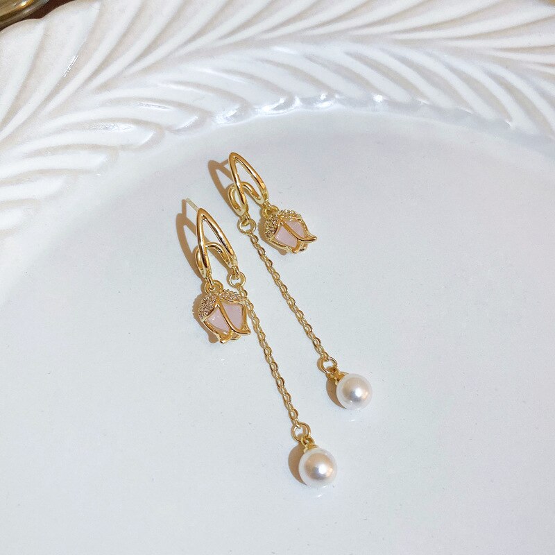 Elegant Flower Long Chain Earrings - Image 13