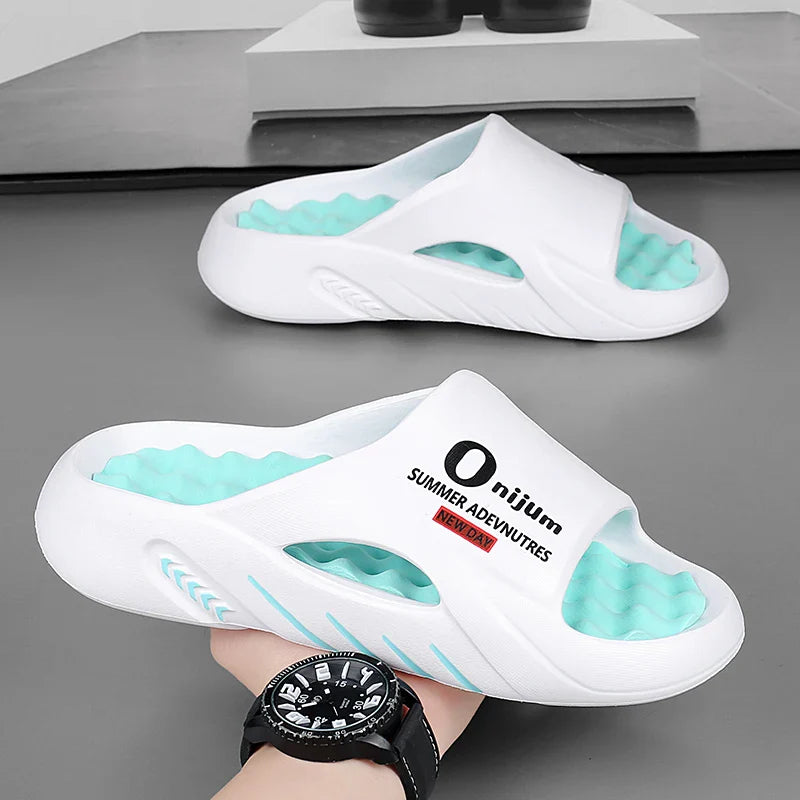 Orange Fire Casual Beach Massager Slippers - Image 1