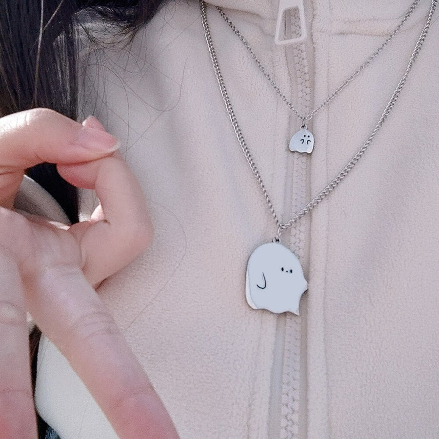 Cute Little Ghost Couple Necklace - Image 7