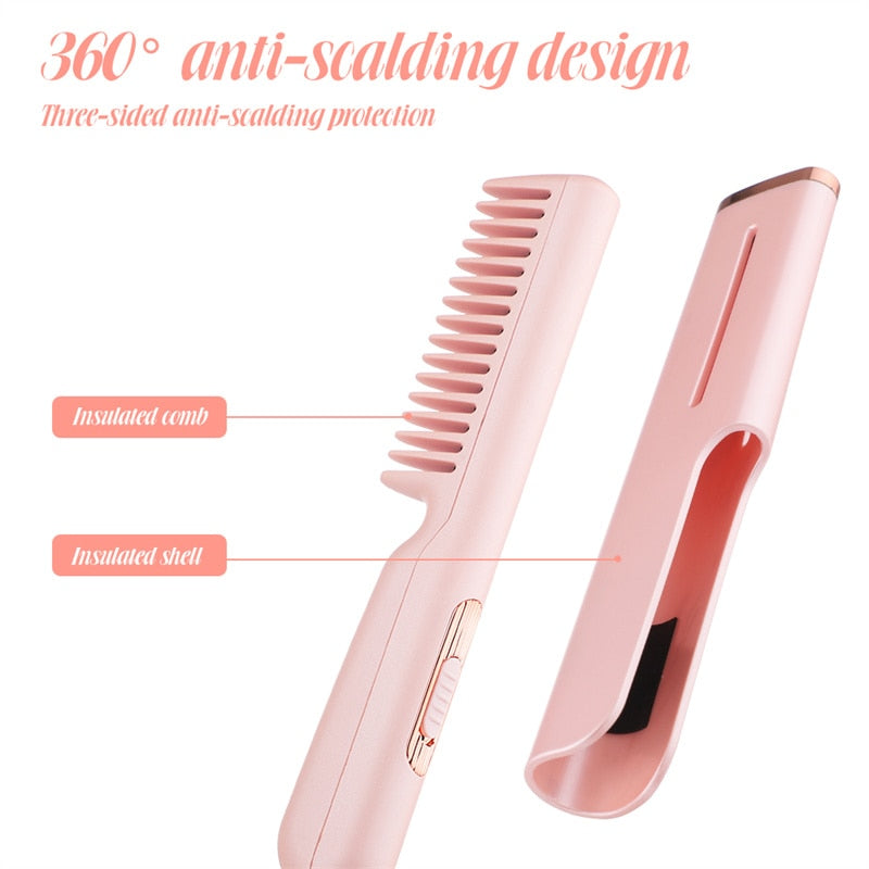 Mini Electric Hair Straightener Brush Comb - Image 6