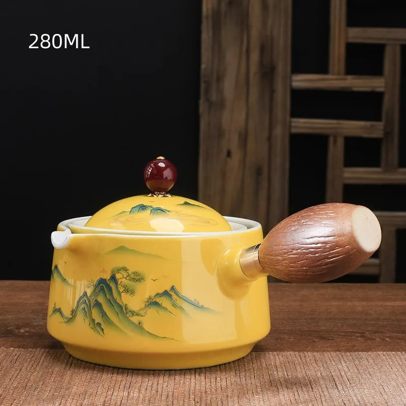 Traditional Harmony Ceramic Rotating Teapot - Image 11