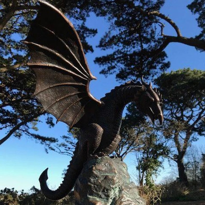 Majestic Fire-Breathing Dragon Fountain Sculpture - Image 3