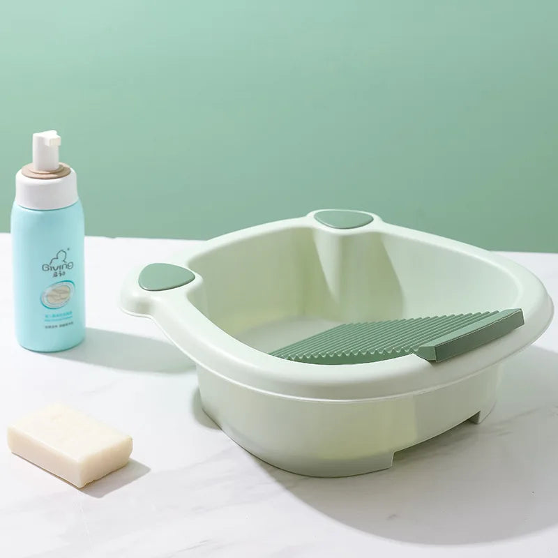 Thickened Plastic Integrated Washboard Compact Washbasin - Image 1
