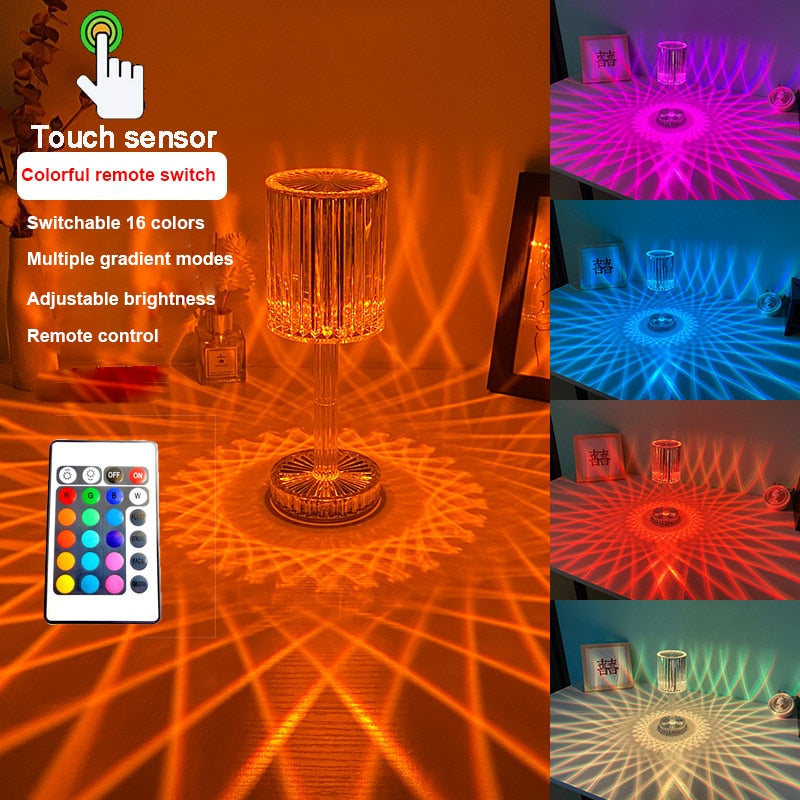 Diamond Glow Acrylic Touch Table Night Lamp - Image 8