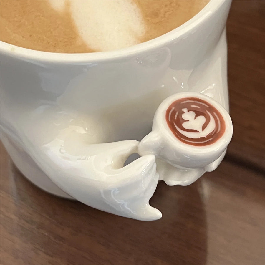 Cute Mug-in-Mug Korean Style Coffee Cup - Image 5
