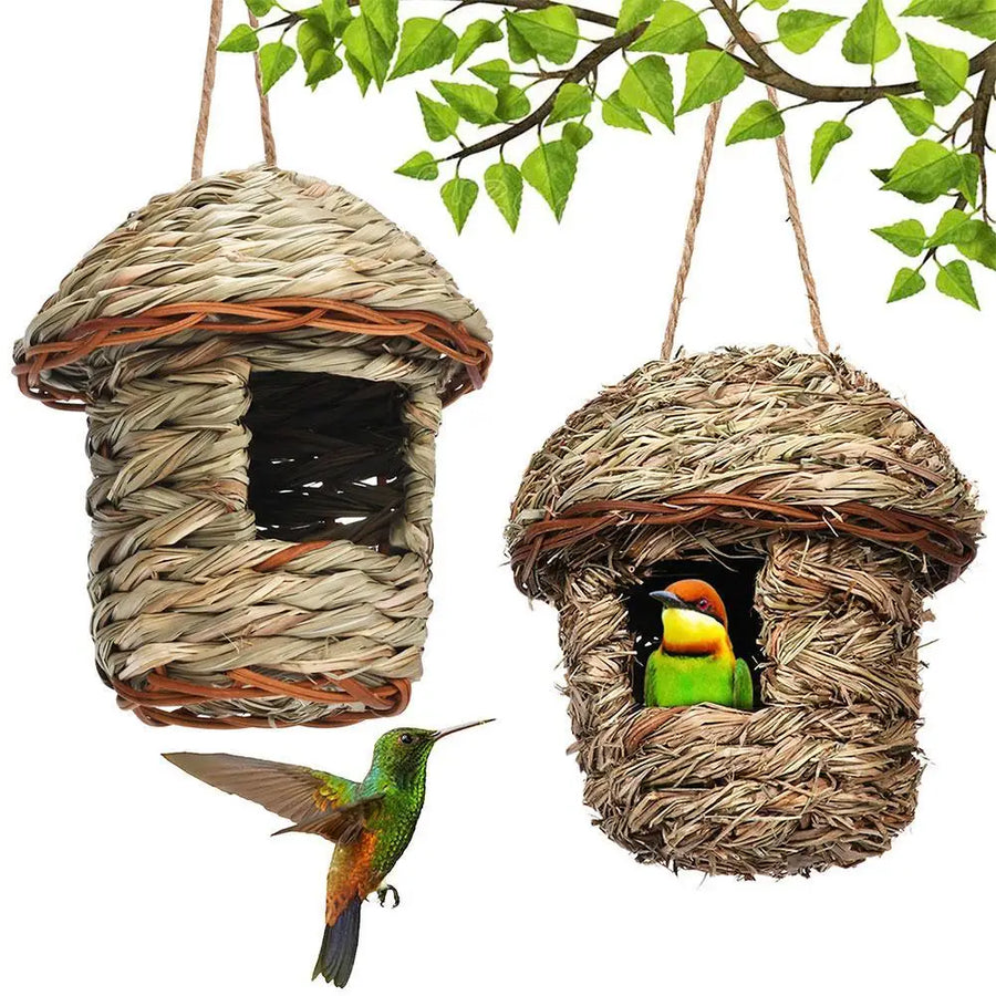 Rustic Natural Wicker Outdoor Birdhouse - Image 5